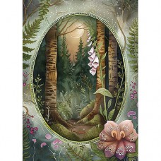 DUTCH LADY DESIGNS GREETING CARD Foxglove Flower 1